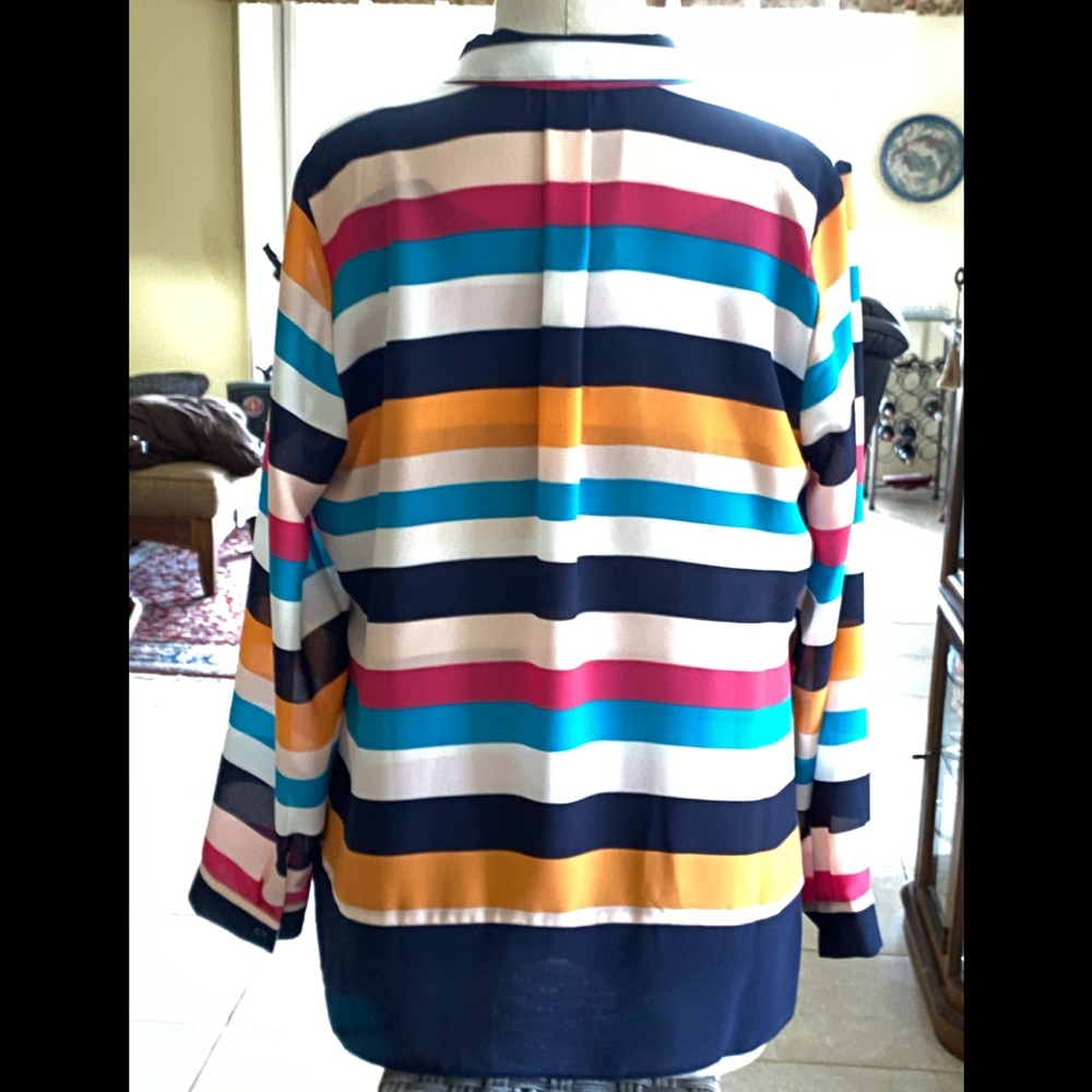 Chico’s Twinsets Jacket Shell Lightweight Stripes - image 5